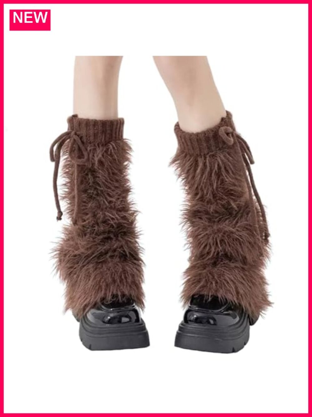 Faux Fur Furry Leg Warmers Warm Knit Fuzzy Boot Covers Long Boot Cuffs